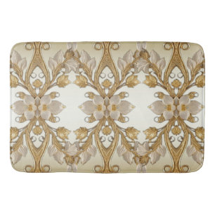 Witte bloemen Decoratieve gouden badmat