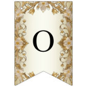 Witte bloemen Decoratieve Gouden Bunting Vlag Vlaggetjes (Tweede vlag)