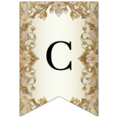 Witte bloemen Decoratieve Gouden Bunting Vlag Vlaggetjes (Eerste vlag)