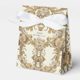 Witte bloemen Decoratieve gouden gunstbox Bedankdoosjes