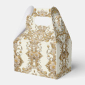 Witte bloemen Decoratieve gouden gunstbox Bedankdoosjes (Achterkant)