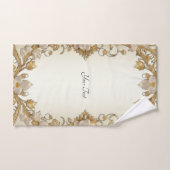 Witte bloemen Decoratieve gouden handdoek set (Handdoek)