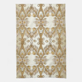 Witte bloemen Decoratieve Gouden Keuken Handdoeken (Verticaal)