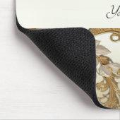 Witte bloemen Decoratieve Gouden Mousepad Muismat (Hoek)