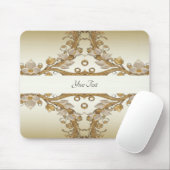 Witte bloemen Decoratieve Gouden Mousepad Muismat (Met muis)