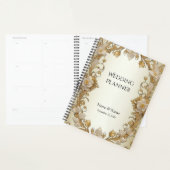 Witte bloemen decoratieve gouden planner (Display)