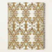 Witte bloemen decoratieve gouden planner (Achterkant)