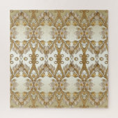 Witte bloemen Decoratieve gouden puzzel Legpuzzel (Verticaal)