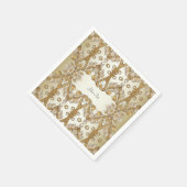 Witte bloemen Decoratieve gouden servetten (Hoek)