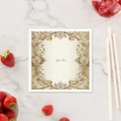 Witte bloemen Decoratieve gouden servetten (Insitu)