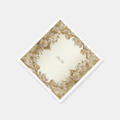 Witte bloemen Decoratieve gouden servetten (Hoek)