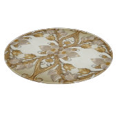 Witte Bloemen Decoratieve Gouden Snijplank (Hoek)