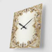 Witte bloemen decoratieve gouden wandklok (Hoek)