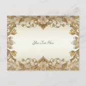 Witte Bloemen Decorative Gouden Briefkaart (Voorkant)