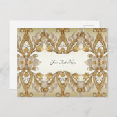 Witte Bloemen Decorative Gouden Briefkaart (Voorkant / Achterkant)