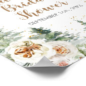 Witte Bloemen Denneboom Winter Welkomstbord Poster (Hoek)