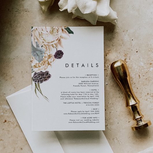 Witte Bloemen Details Behuizing Kaart