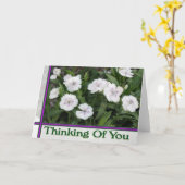 Witte bloemen die aan je denken kaart (Gele Bloem)