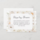 Witte bloemen display douche informatiekaartje (Voorkant / Achterkant)