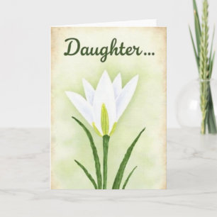 Witte bloemen Dochter Dag Kaart
