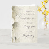  Witte Bloemen Dochter in Recht Verjaardag Kaart (Gele Bloem)