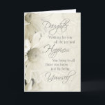 Witte  Bloemen Dochter Verjaardag Kaart<br><div class="desc">Verjaardagskaart voor dochtertje met  witte bloemetjes en doordachte versjes.</div>