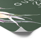 Witte bloemen | Donkergroen gastenboek bord Poster (Hoek)