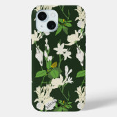 Witte bloemen donkergroene achterkant iPhone / iPa Case-Mate iPhone Case (Achterkant)