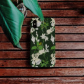 Witte bloemen donkergroene achterkant iPhone / iPa Case-Mate iPhone Case