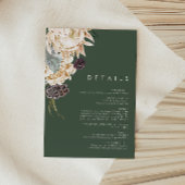 Witte Bloemen | Donkergroene Details Behuizing Kaa Informatiekaartje