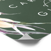 Witte bloemen | Donkergroene kaarten en geschenken Poster (Hoek)