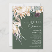 Witte Bloemen | Donkergroene lingeriedouche Kaart (Voorkant)