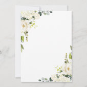 Witte Bloemen Doop doopgoud Lijst Kaart (Achterkant)