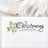 Witte Bloemen doopsel retour adres labels (Insitu)