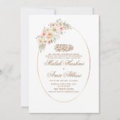 Witte Bloemen & Eenvoudig Lijst Islamitische Mosli Kaart (Voorkant)