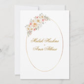 Witte Bloemen & Eenvoudig Lijst Islamitische Mosli Kaart (Achterkant)