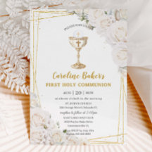 Witte Bloemen Eerste Heilige Communie Gouden Kelk