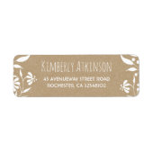 Witte Bloemen Elegant Bruiloft Etiket (Voorkant)