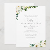 Witte bloemen Elegant Formele Bride Ouders Kaart (Voorkant / Achterkant)