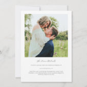 Witte Bloemen & Elegant Groen Bruiloft met RSVP Kaart (Achterkant)