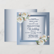 Witte Bloemen Elegante Blauwgrijze Bruiloft
