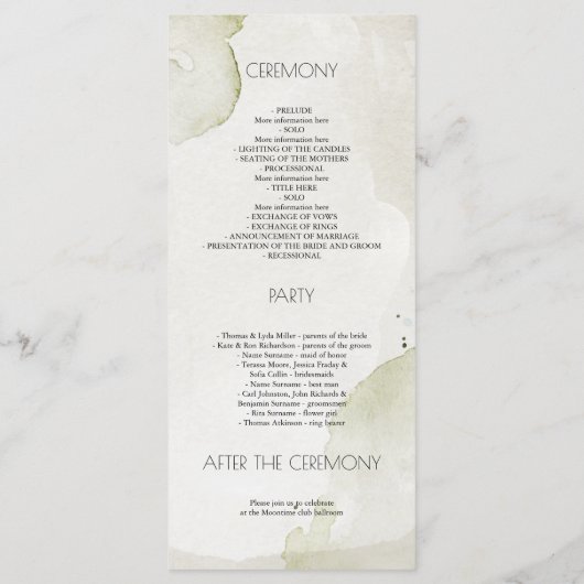 witte bloemen elegante bruiloft programma's (Achterkant)