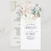  witte bloemen elegante bruiloft programma's (Voorkant / Achterkant)