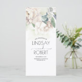  witte bloemen elegante bruiloft programma's (Staand voorkant)