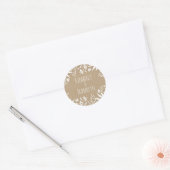  witte bloemen elegante bruiloft ronde sticker (Envelop)