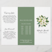 Witte Bloemen Elegante Business Trifold Brochure (Voorkant)