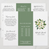Witte Bloemen Elegante Business Trifold Brochure (Voorkant / Achterkant)