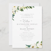 Witte Bloemen Elegante Formele Ouders Kaart (Voorkant)