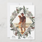 Witte Bloemen Elegante Kerstfoto Lijst Feestdagenkaart (Voorkant)
