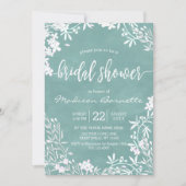 Witte Bloemen elke kleur bruids douche uitnodiging (Voorkant)